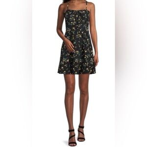 No Boundaries Short Dress, NWT, Black Floral Tiered, Juniors' Size XL (15-17)